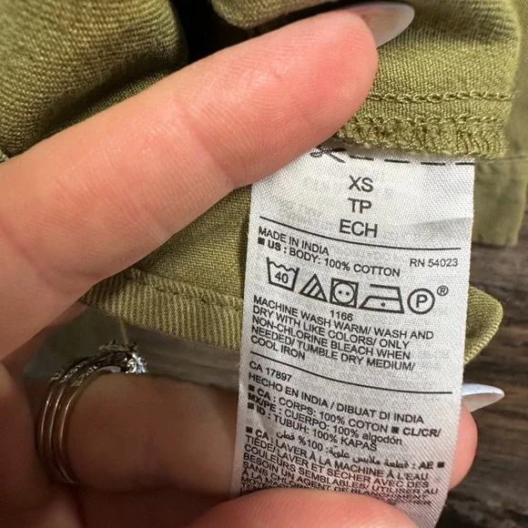 Old Navy Olive Button Down Shirt - Picture 7 of 8